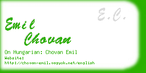 emil chovan business card